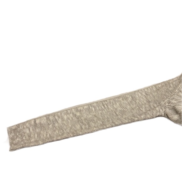 Mystree, Mix Media, Knit, U-Neck,Slit on each side Sweater, Light Taupe/Beige, L - Picture 5 of 8